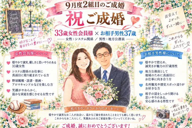 【速報：㊗️ご成婚！・9月度2組目】
