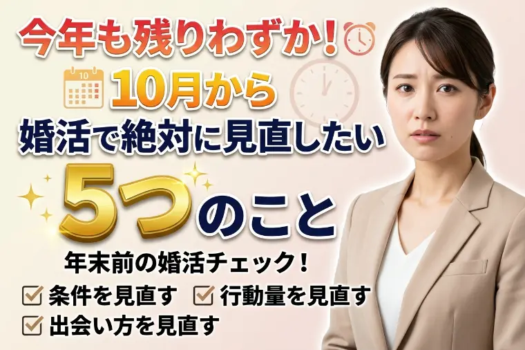 今年も残りわずか！10月から婚活で絶対に見直したい5つ