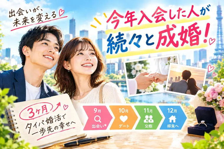 今年に入会した人が続々と成婚する結婚相談所