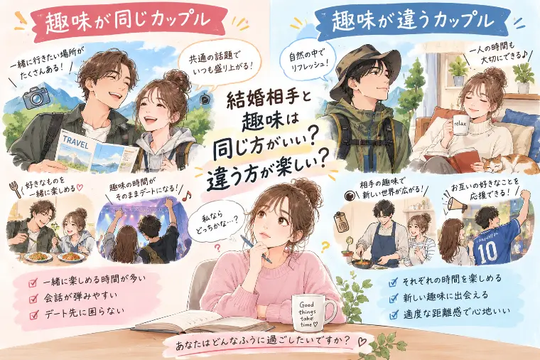 結婚相手と趣味は同じ方がいい？違う方が楽しい？