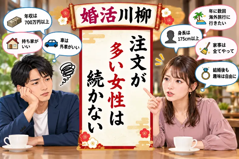 婚活川柳 第217回 注文が 多い女性は 続かない