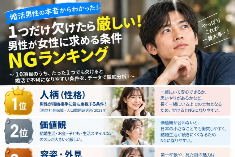 男性が女性に求めるNGランキング🏆