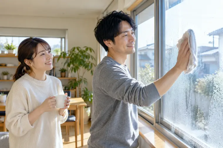 窓の結露拭きも家事に入れる？