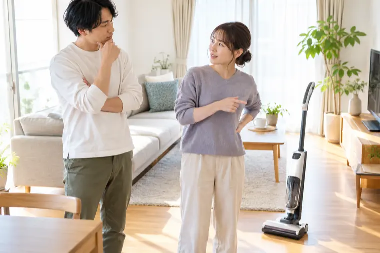 掃除機をかける時間は二人で決める？