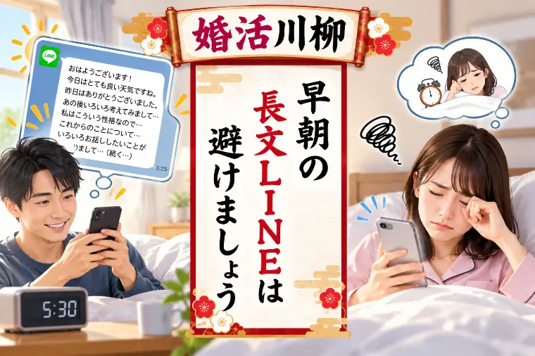 婚活川柳 第228回 早朝の 長文LINEは控えましょう