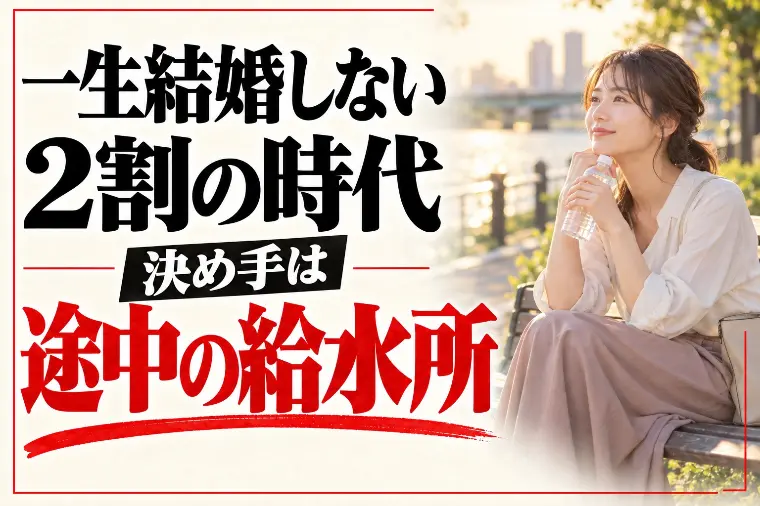 一生結婚しない2割の時代｜決め手は途中の給水所