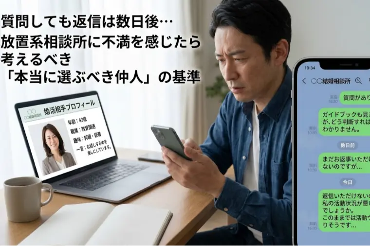 質問しても返信は数日後「本当に選ぶべき仲人」の基準は？