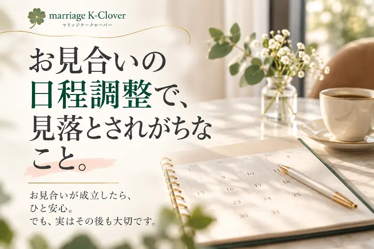 お見合いの日程調整で、見落とされがちなこと