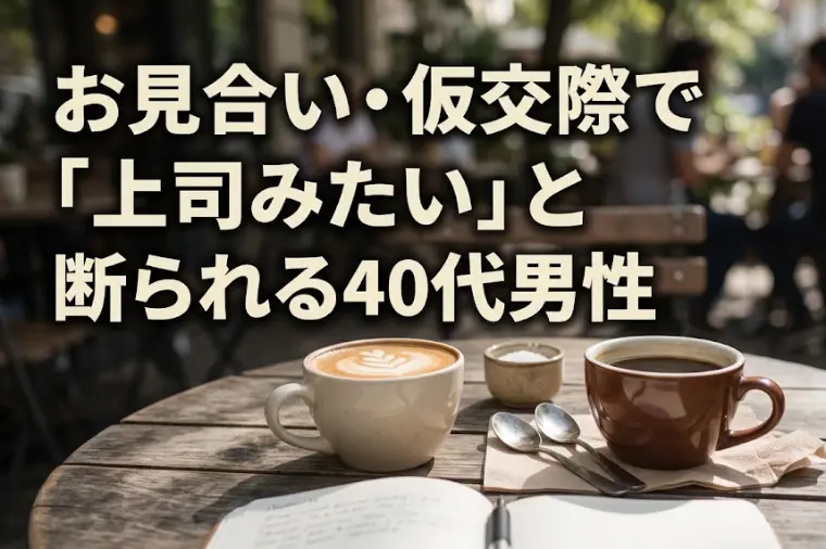 お見合い・仮交際で「上司みたい」と断られる40代男性へ