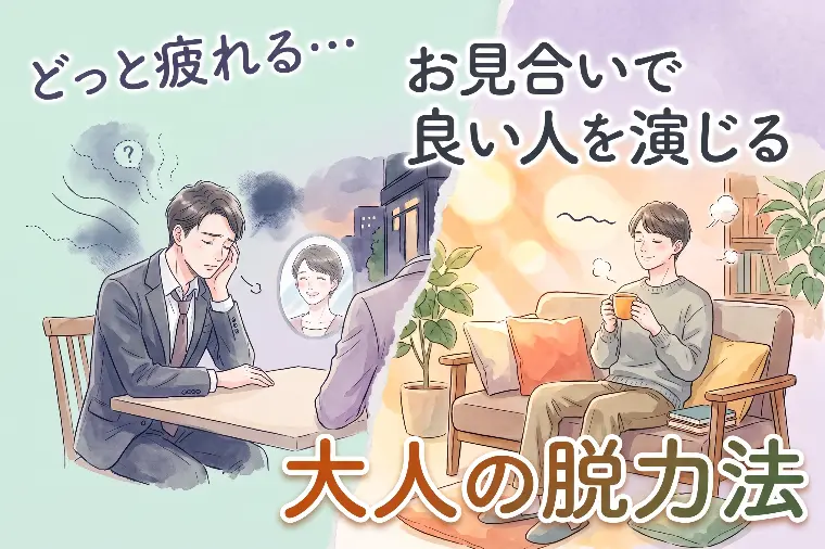 どっと疲れる…お見合いで良い人を演じる大人の脱力法