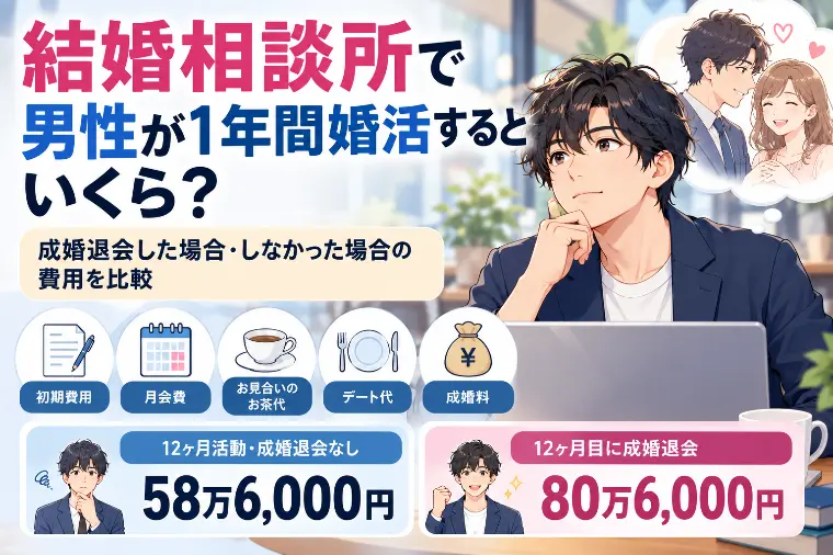 結婚相談所で男性が1年間婚活するといくら？