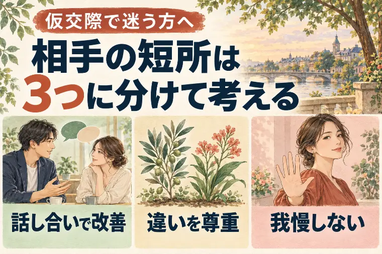 仮交際で迷う方へ｜相手の短所は3つに分けて考える
