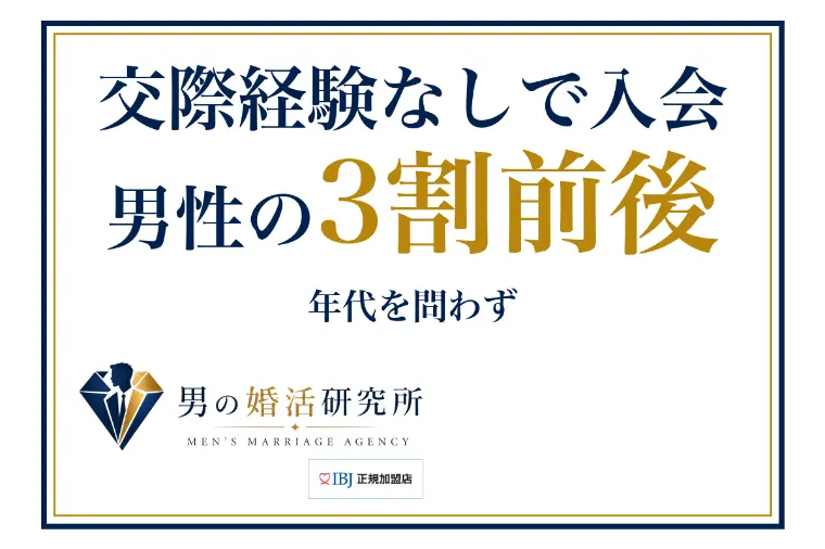 「付き合ったことがない」で入会する男性は、3割前後