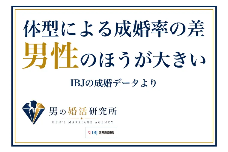 体型による成婚率の差は、女性より男性ではっきり出る