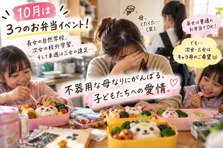 【母、10月のお弁当地獄。】キャラ弁と戦う不器用な母