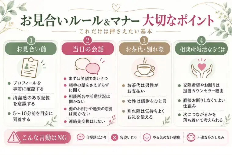 婚活サポート スマイルリンク「結婚相談所のお見合い、何がルール？」- 2