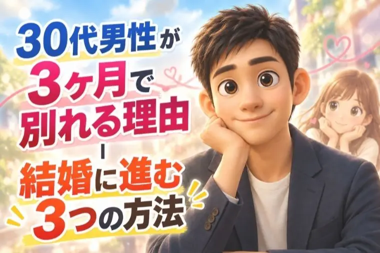 30代男性が3ヶ月で別れる理由｜結婚に進む3つの方法