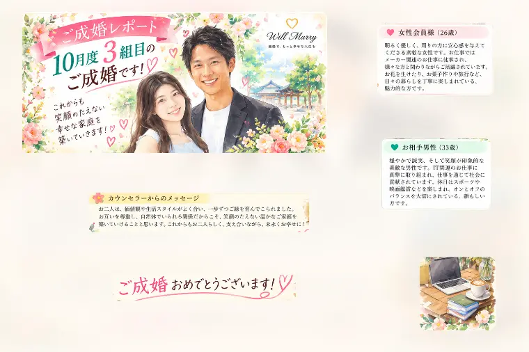 【㊗️10月度3組目のご成婚です！】