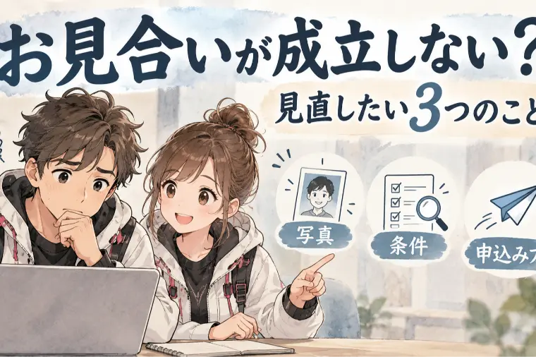 お見合い申込みが成立しない？見直したい3つ