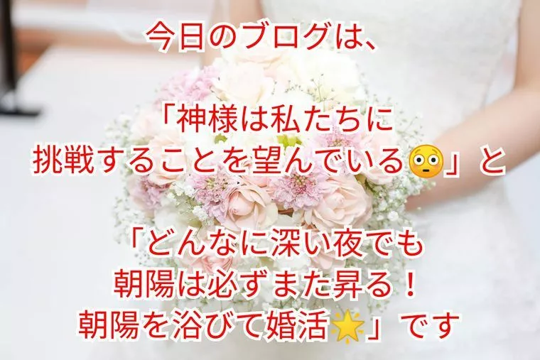 『挑戦することを望んでいる』&『朝陽を浴びて婚活🌟』