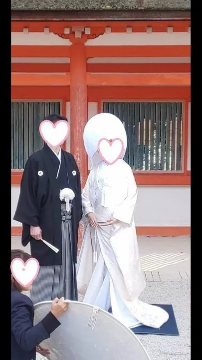 結婚相談所　ベルマリアージュ「秋晴れの京都、世界遺産の神社で結婚式、元会員様より♡」-2
