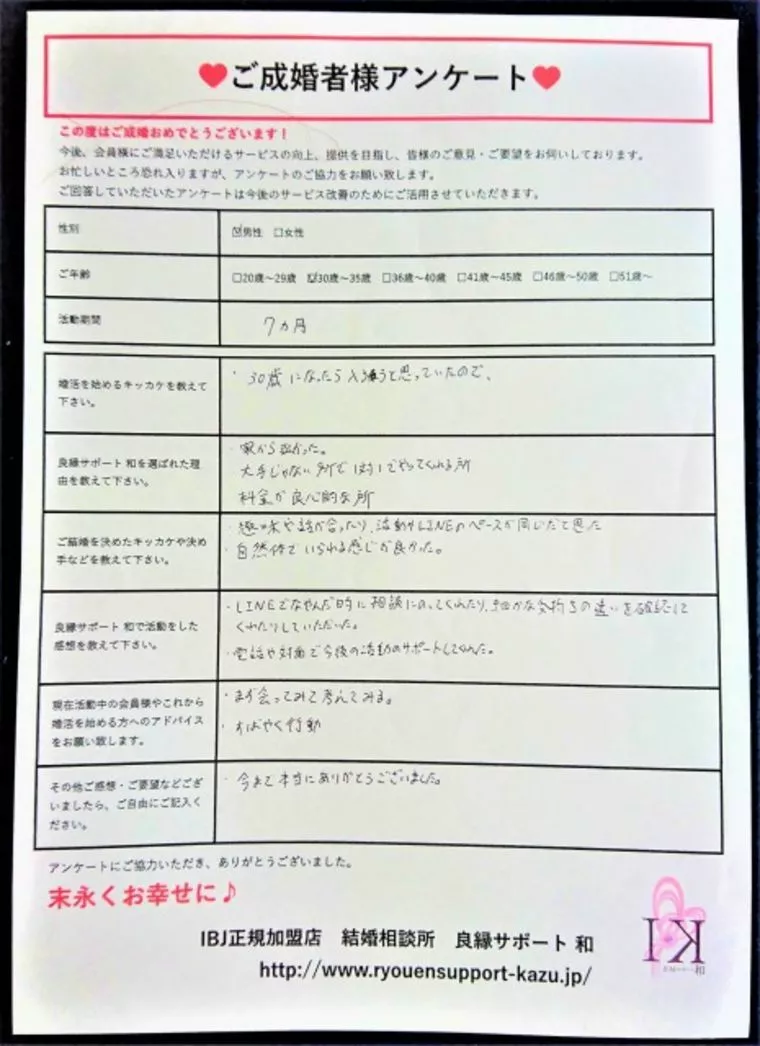 【ご成婚者様の声】…『LINEの返信で悩んだ日々…。』