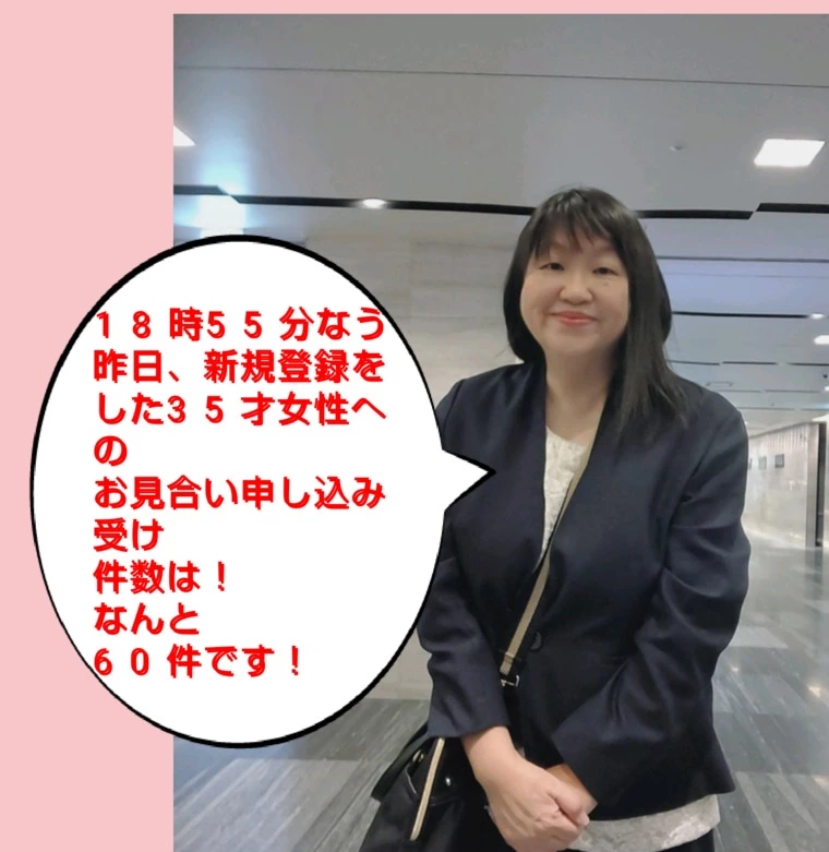 昨日、新規登録をした３５歳女性のお見合い申し込み受け数は