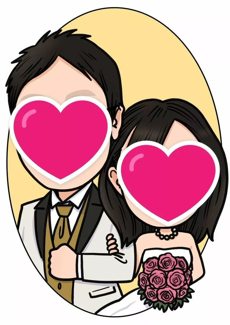 今月の成婚退会された会員の似顔絵イラスト☆