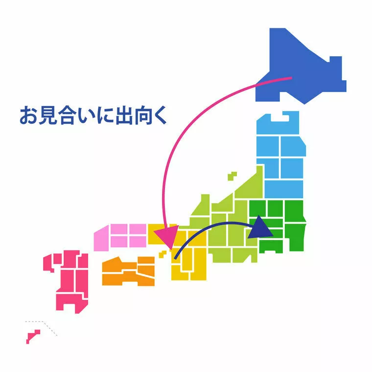お見合いは申込した人が受けてくれた人の土地へ出向く