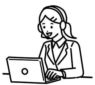 カウンセラーがお客様対応をしているイラスト