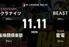 内川 VS 寿人 VS 萩原 VS 大介 苦戦が続くBEASTからは大介が出場！逆襲のトップ獲得なるか！？【Mリーグ2024-25 11/11 33日目 第1試合メンバー】
