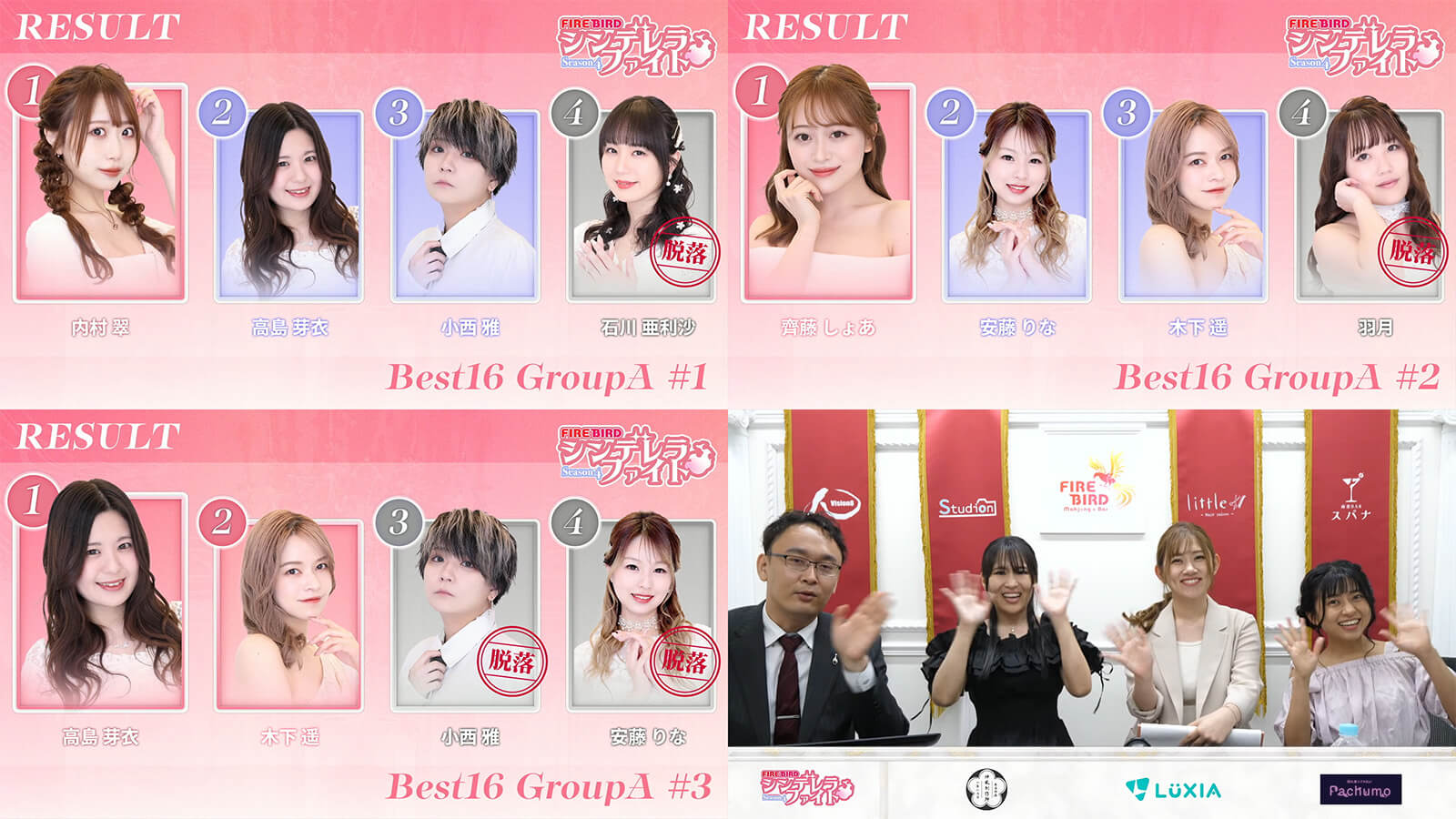 要所の各選手の鋭い攻勢に注目！石川亜利沙、羽月、小西雅、安藤りなが無念の脱落に／シンデレラファイト シーズン4　Day5 Best16 GroupA