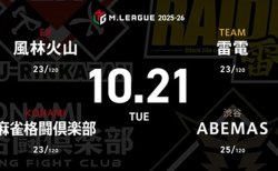 二階堂亜樹 VS 伊達朱里紗 VS 白鳥翔 VS 瀬戸熊直樹 浮上を目指すABEMASからは白鳥翔が出場！【Mリーグ2025-26 10/21 レギュラー22日目 第1試合メンバー】
