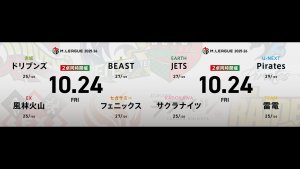 浅見真紀 VS 内川幸太郎 VS 浅井堂岐 VS 中田花奈 逢川恵夢 VS 渋川難波 VS 本田朋広 VS 瑞原明奈！苦しい戦いが続くフェニックスとJETSの逆襲なるか！？【Mリーグ2025-26 10/24 レギュラー24日目 第1試合メンバー】