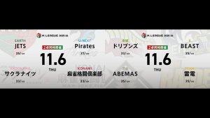 三浦智博 VS 阿久津翔太 VS 高宮まり VS 小林剛 浅見真紀 VS 日向藍子 VS 瀬戸熊直樹 VS 東城りお!JETS・三浦智博の2勝目なるか!?【Mリーグ2025-26 11/6 レギュラー31日目 第1試合メンバー】