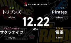 園田賢 VS 堀慎吾 VS 本田朋広 VS 鈴木優 順位浮上を目指したいPiratesの戦いに注目！【Mリーグ2025-26 12/22 レギュラー57日目 第1試合メンバー】