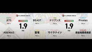石井一馬 VS 松本吉弘 VS 本田朋広 VS 下石戟 浅見真紀 VS 阿久津翔太 VS 佐々木寿人 VS 瑞原明奈！ 浮上を目指すPiratesからは瑞原明奈が出場！【Mリーグ2025-26 1/9 レギュラー64日目 第1試合メンバー】