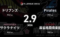 浅見真紀 VS 岡田紗佳 VS 佐々木寿人 VS 仲林圭 ボーダー下で苦しむドリブンズ、サクラナイツ、Piratesが浮上を目指して戦う！【Mリーグ2025-26 2/3 レギュラー81日目 第1試合メンバー】