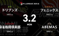 渡辺太 VS 伊達朱里紗 VS 白鳥翔 VS 浅井堂岐 セミファイナル進出に向けて負けられないABEMASの戦いに注目!【Mリーグ2025-26 3/2 レギュラー93日目 第1試合メンバー】