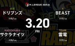 渡辺太 VS 渋川難波 VS 本田朋広 VS 鈴木大介 レギュラー104日目！雷電はセミファイナル進出に向けて大事な戦い！【Mリーグ2025-26 3/20 レギュラー104日目 第1試合メンバー】