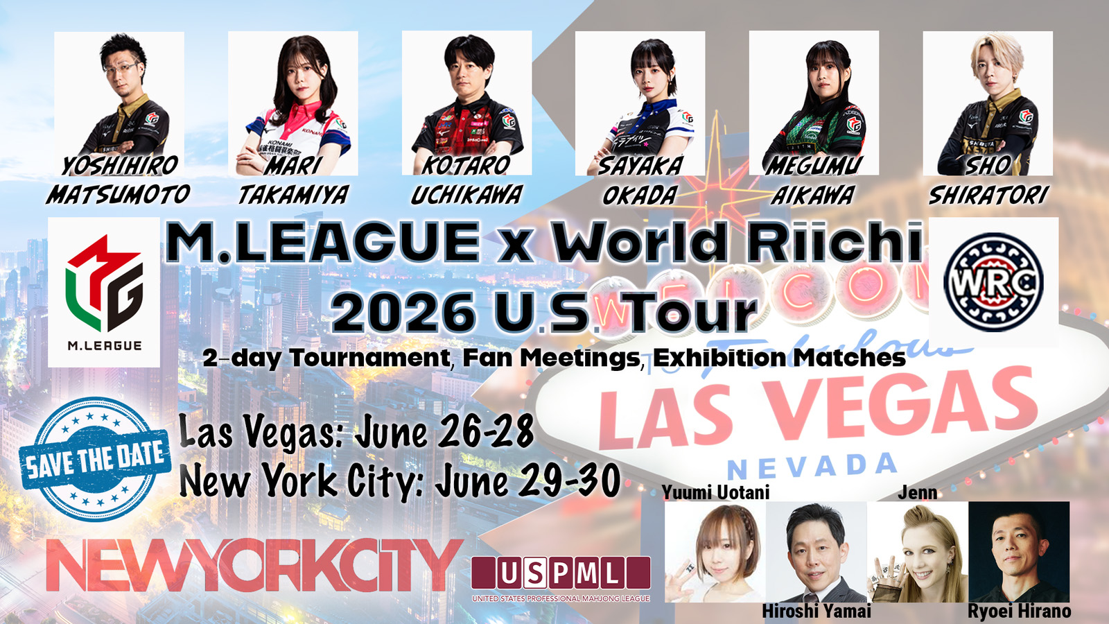 Mリーグ、ラスベガス・ニューヨークで麻雀の「USツアー」を開催!