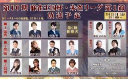 RMUの彩世来夏が首位発進、麻将連合の瀧野翔平、協会の明科瑞希、協会の森嵜翔が続く形に!第1節出場選手のコメントも掲載!/ 第10期麻雀王国杯・朱雀リーグ 第1節 結果