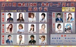 協会の市井悠太、明科瑞希、RMUの渡邊力、最高位戦の杉本瞭太が大きくポイントを伸ばしてそれぞれ1位から4位に進出！第5,6節出場選手のコメントも掲載！／ 第10期麻雀王国杯・朱雀リーグ 第5,6節 結果