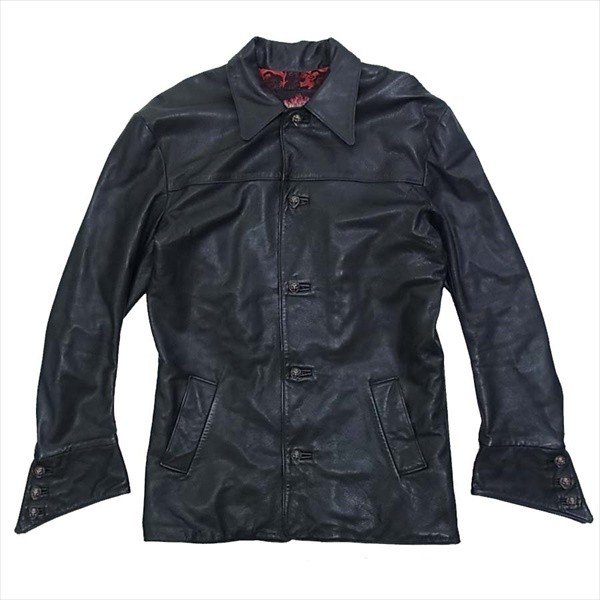 チャイナシルク 別注 レザー ジャケット 画像