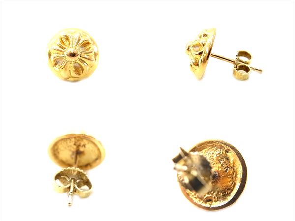 クロムハーツ高く買取ます! 22K クロスボールスタッド ピアス高額査定金額提示します!