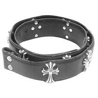 クロムハーツ CHクロス レザー ストラップ ベルト 画像