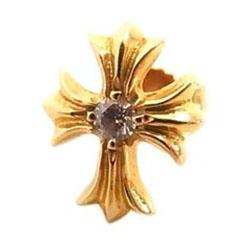 クロムハーツ 22K CHクロス スタッド ピアス 1P ダイヤモンド 画像