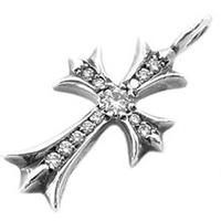 クロムハーツ タイニー CHクロス チャーム パヴェダイヤ ペンダントトップ シルバー 画像