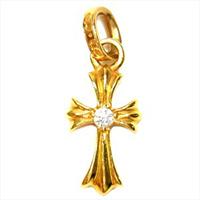 クロムハーツ 22K BBY FAT ベビーファット クロス チャーム 1Pダイヤ ペンダント 画像