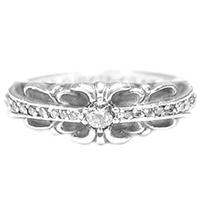 クロムハーツ BABY CLSC ベイビー クラシック フローラル クロス ダイヤ リング シルバー 画像